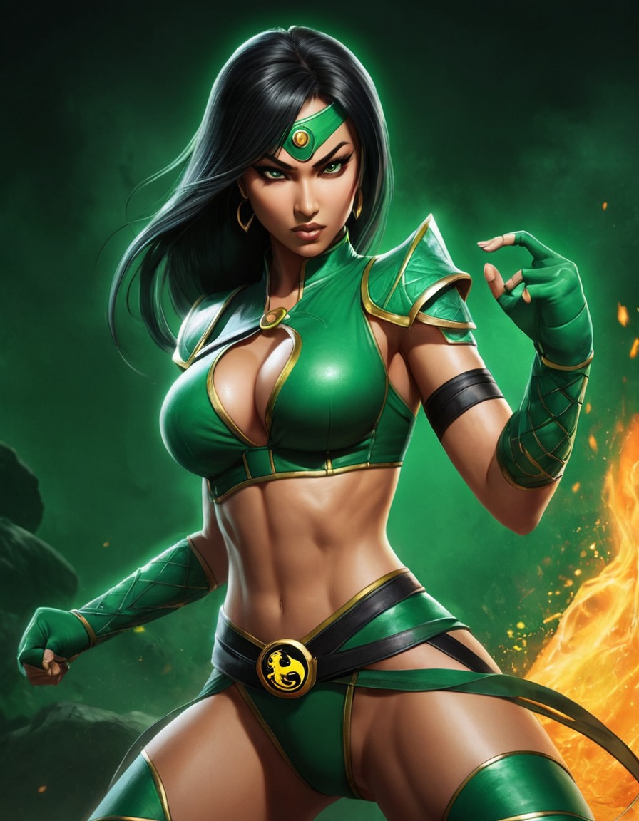 jade, mortal kombat, video game, character, fan art, battle, fighting, anime, games