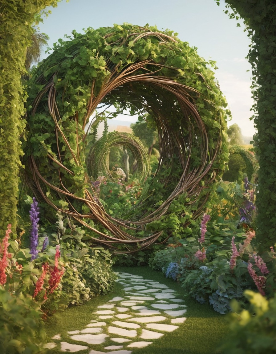 magical, garden, vines, living sculpture, fantasy, fantastic