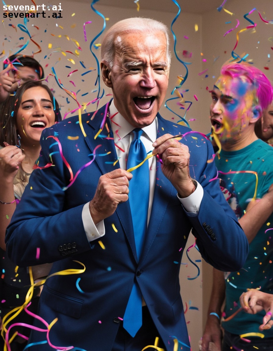 surprise party, joe biden, silly string, accident, celebration, usa