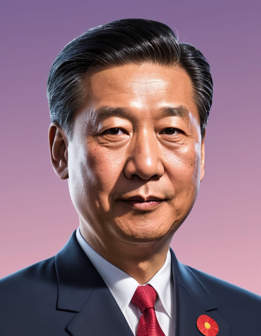 xi jinping, chinese president, cartoon, caricature, playful, exaggerated, politics