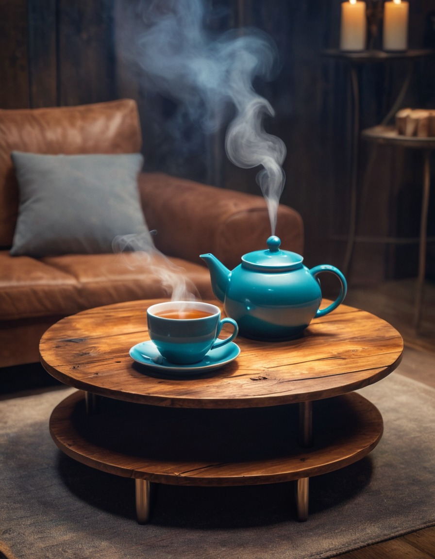 tea, drink, wooden table, refreshing, beverage, home, interior