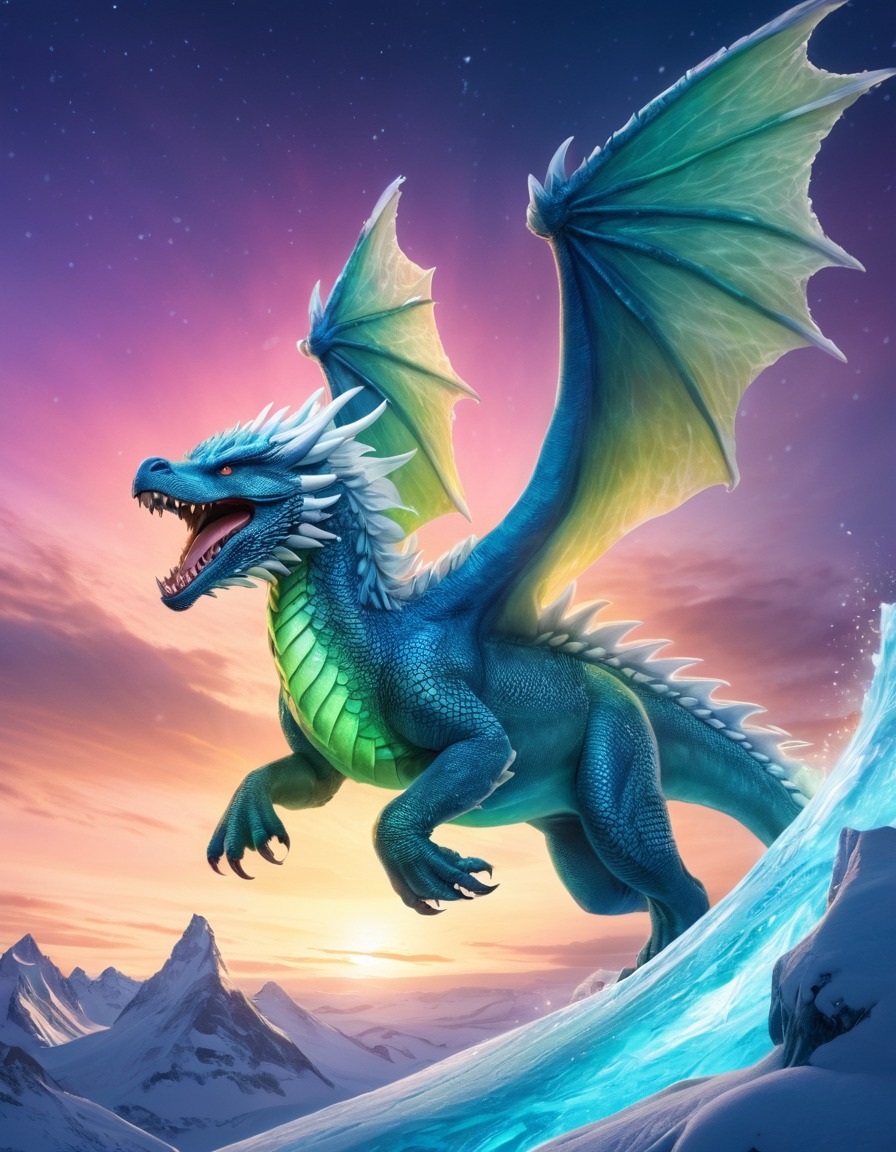 adlet, inuit mythology, mythical creature, northern lights, ice dragon