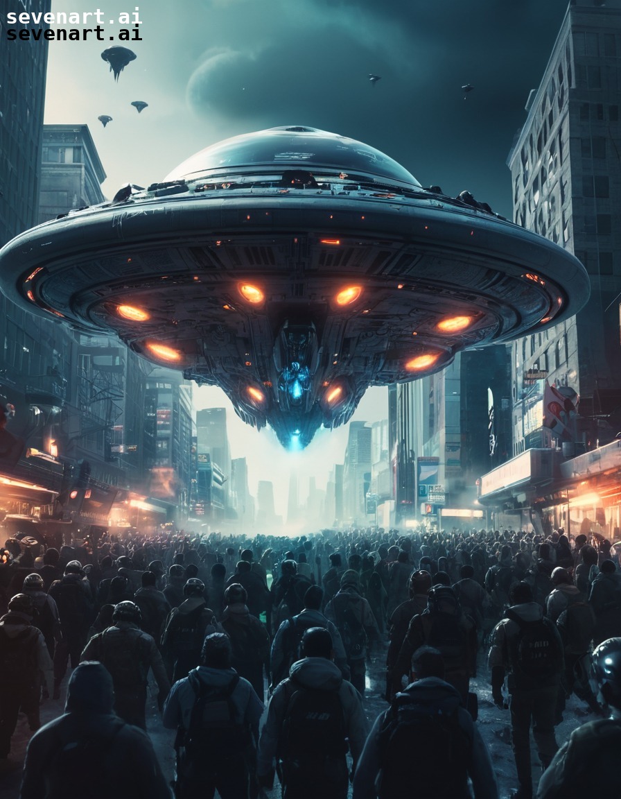 aliens, spaceship, city, invasion, science fiction, three body problem, trisolaran