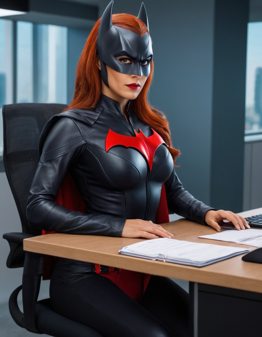 batwoman, superhero, office worker, secret identity