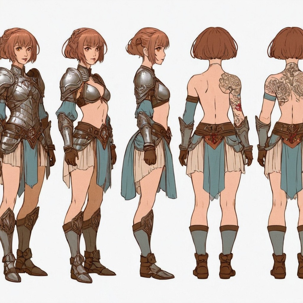 characterdesign, adoptable, warrior, characterconcept, referencesheet, rpg, fighter, digitalart, anime, animegirl, conceptart, originalcharacter, fantasyart