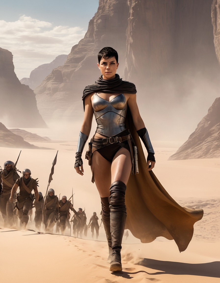 furiosa, survivor, leadership, treacherous landscape, cape, adventure, post-apocalyptic, mad max