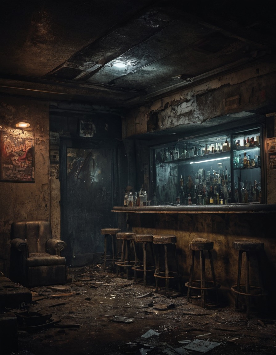 abandoned, bar, urban, city, nightlife, derelict, empty