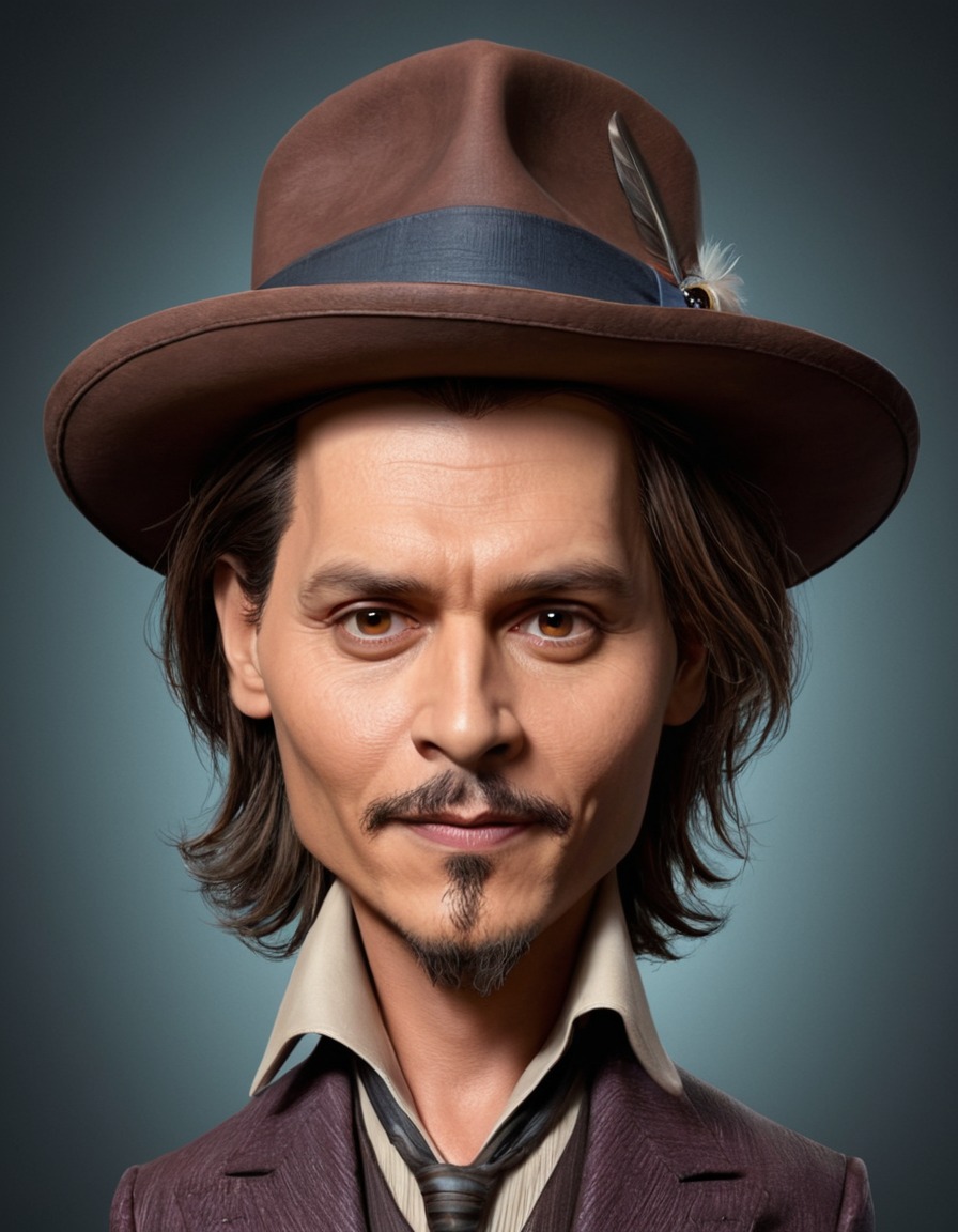 johnny depp, caricature, actor, comedy, humor