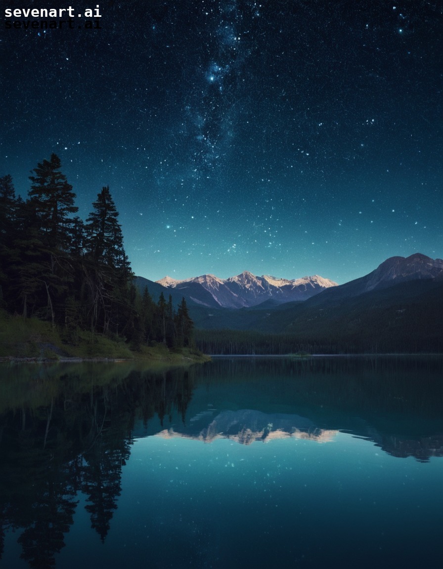 nature, stars, lake, reflection, tranquility