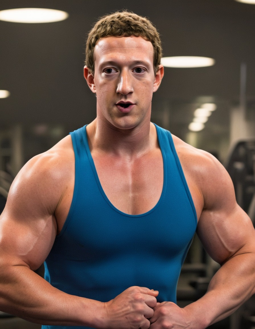 mark zuckerberg, bodybuilder, gym, muscles