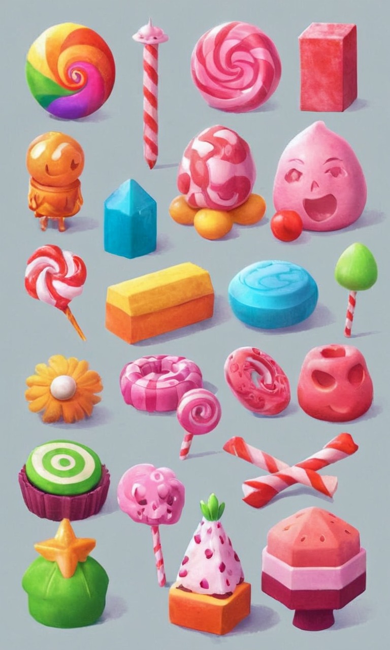 candy, pixelated, sweets, wallpaper