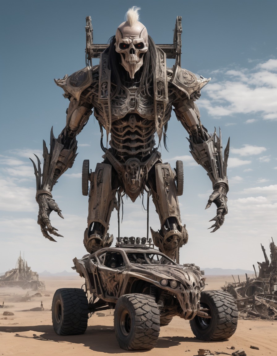 dystopia, character, immortan joe, wasteland, vehicle, iconic, mad max