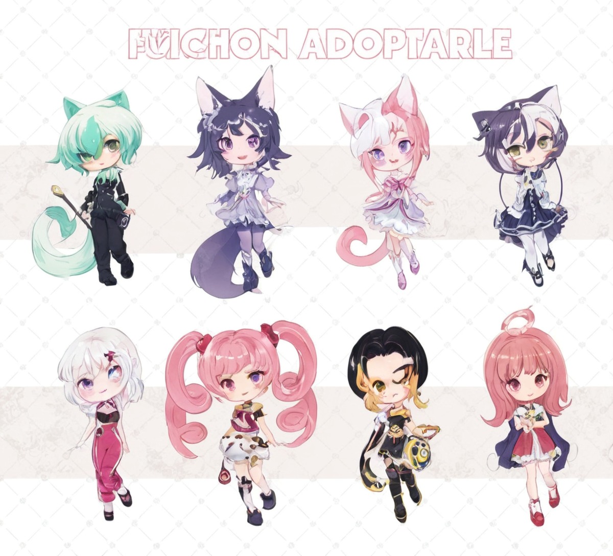 adopt, adoptable, artists, auction, characterdesign, fantasy, fantasycharacter, humanoid, originaldesign, outfitdesign, pink, adoptablesopen, chibibatch, chibis, chibicutekawaii