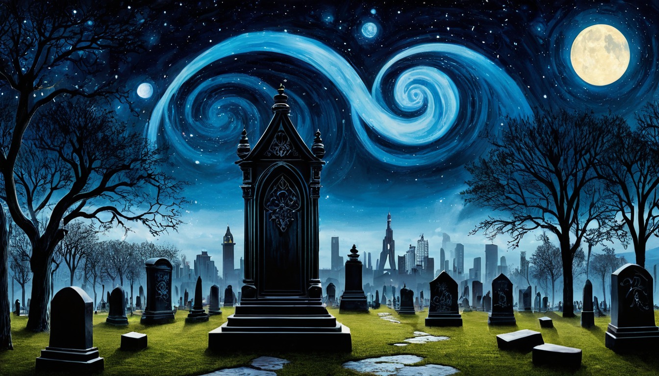 surreal, gothic, cemetery, horror, abstractart, animal, creature, creepy, cute, dark, demon, epic, evil, fantasy, gravestone, graveyard, halloween, macabre, monster, night, scifi, scififantasy, shadow, tombstone, aiart, dailychallenge, jamesar, noaihaters