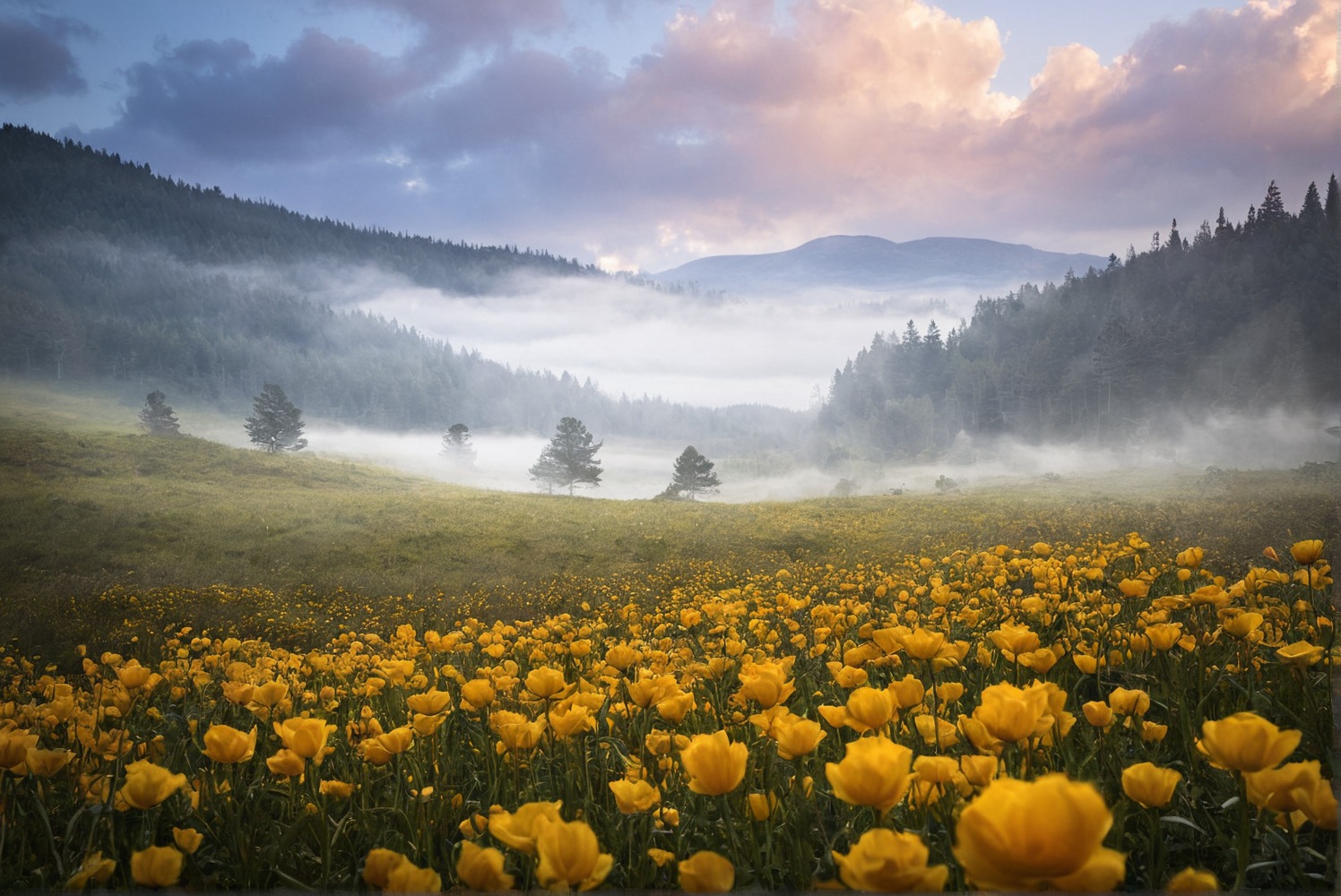 nature, landscape, flowers