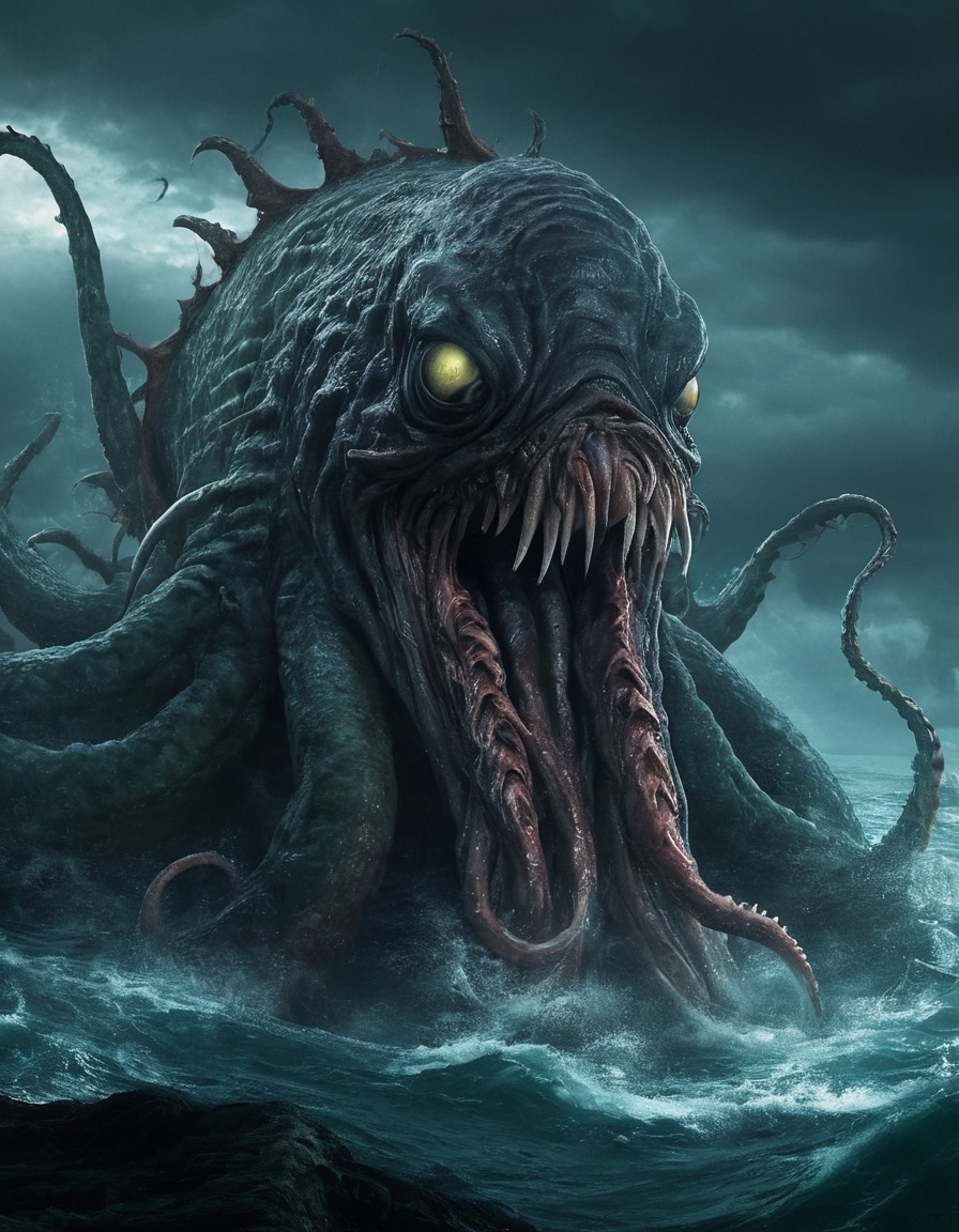 kraken, epic, sea monster, mythical creature, legend, scary, ocean