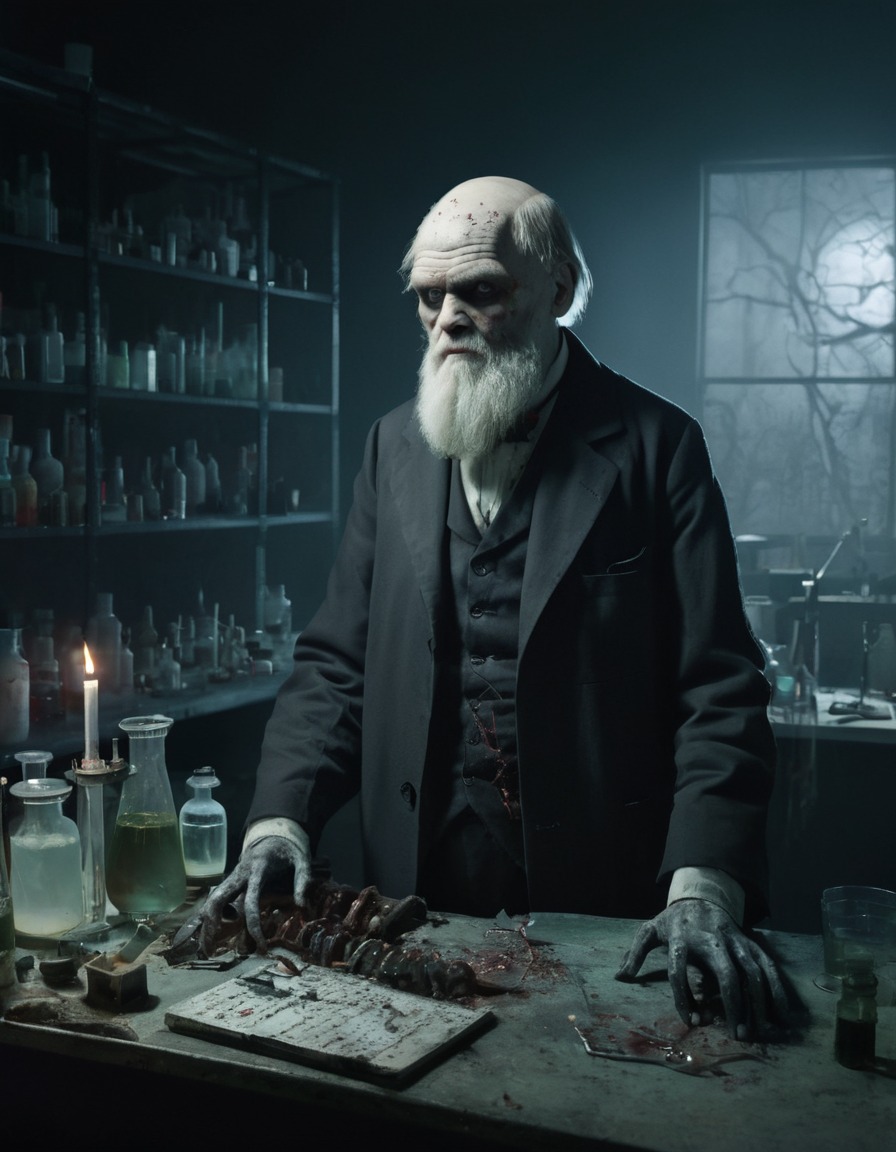 charles darwin, zombie, laboratory, experiments