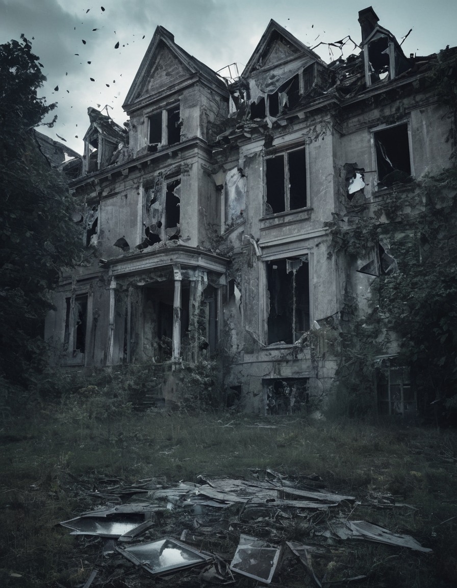 ghost, apparition, mansion, derelict, abandoned house, supernatural, gothic, underground, dark