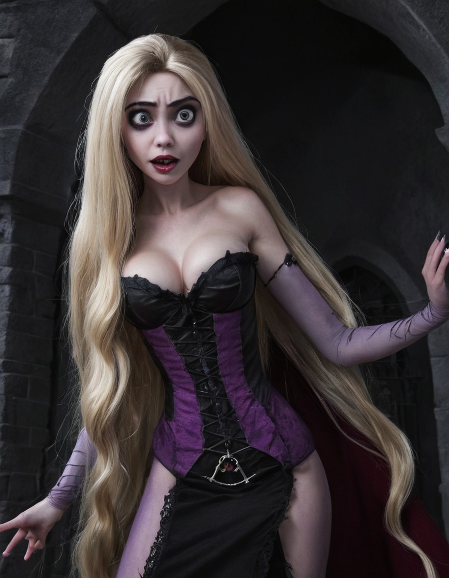 vampire, rapunzel (tangled), tangled, disney, fantasy, dark fantasy