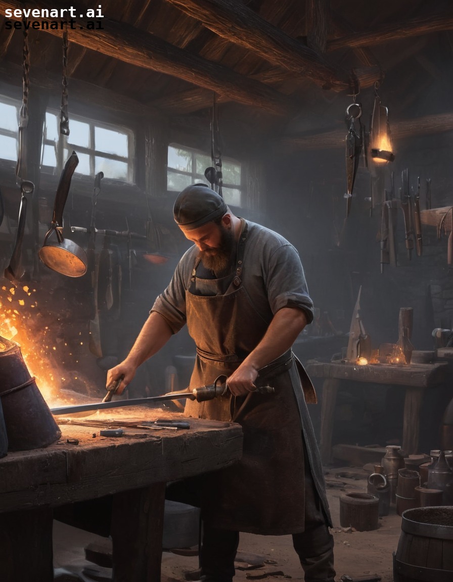 blacksmith, forge, craftsmanship, medieval, weapons, middle ages