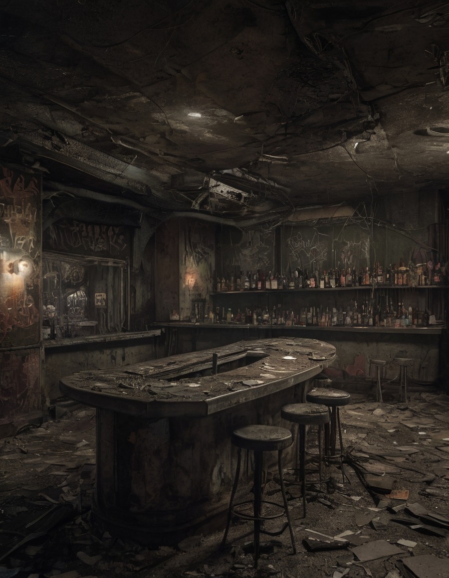 abandoned, bar, urban, city, nightlife, derelict, empty