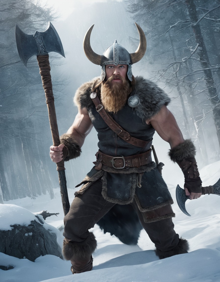 viking, warrior, battleaxe, snow, forest, winter, norse mythology., computer games