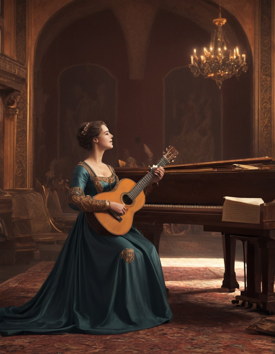 musician, troubadour, noble lady, medieval, performance, middle ages