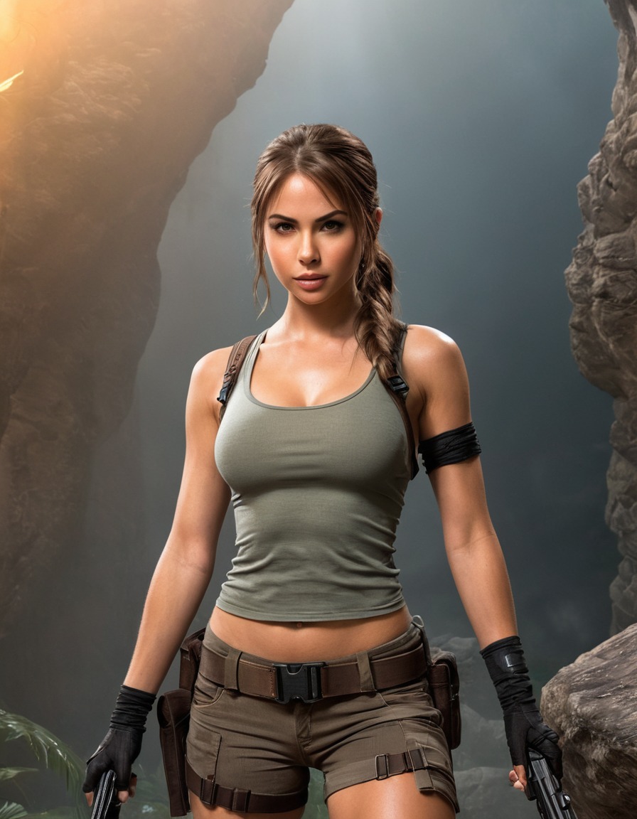 pron, lara croft, riley reid, video game character, adult film actress