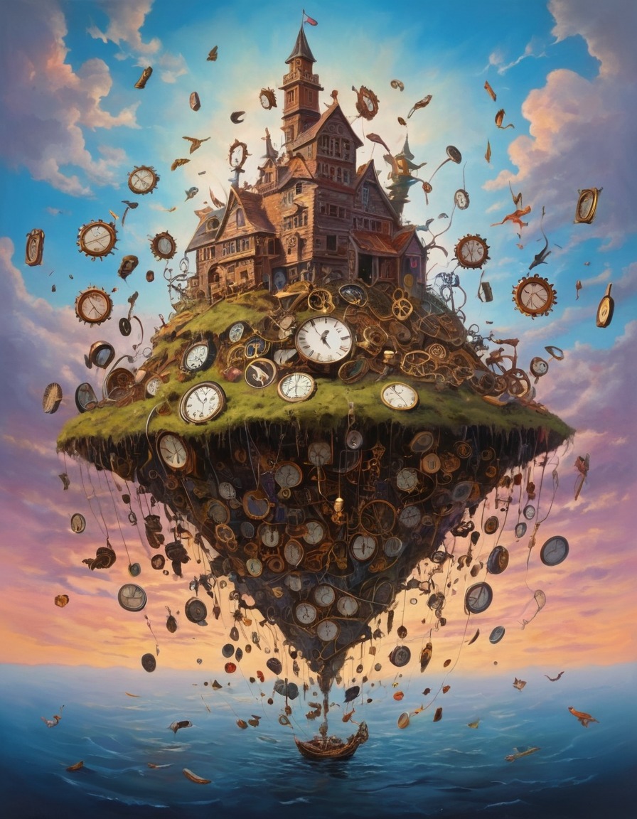 clocks, time, fantasy, surrealism, surreal