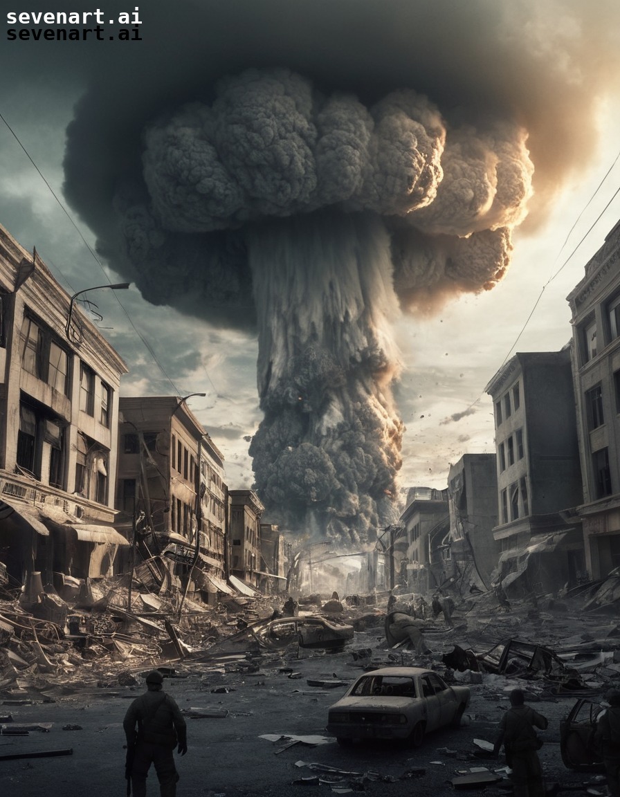 destruction, aftermath, chaos, panic, nuclear apocalypse, nuclear weapon, atomic bomb