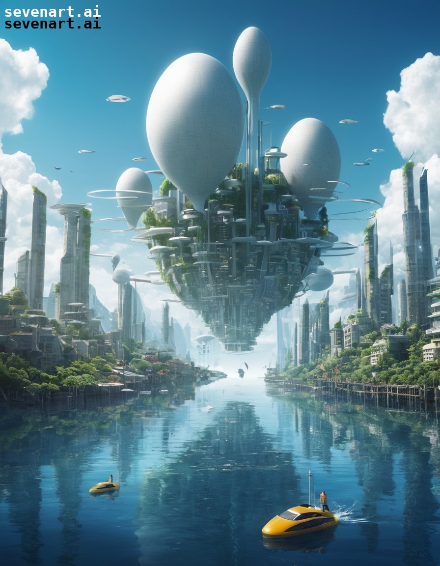 futuristic, floating city, renewable energy, sustainability, technology, future