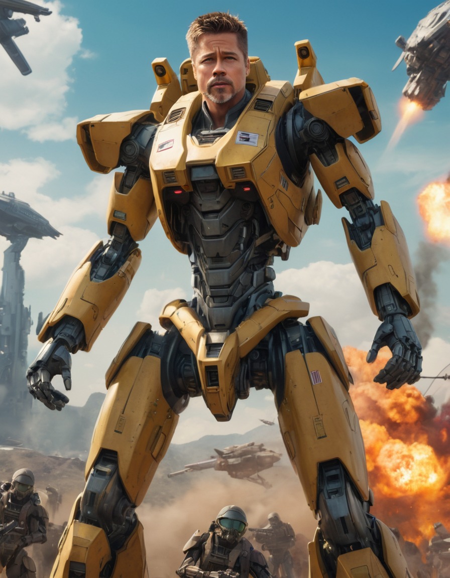 brad pitt, mech pilot, alien invaders, sci-fi, defense, reimagined, anime