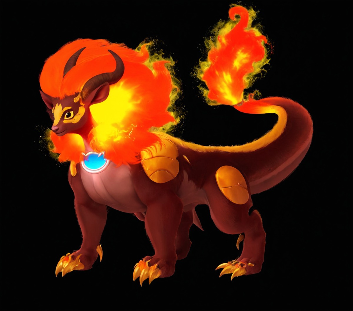 dog, dragon, guardian, lion, mane, pitbull, salamander, fire, foodog