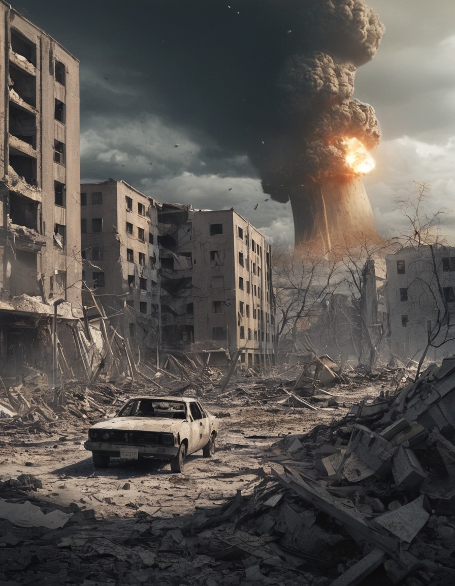 destruction, aftermath, nuclear disaster, devastation, ruins, nuclear, weapon, explosion