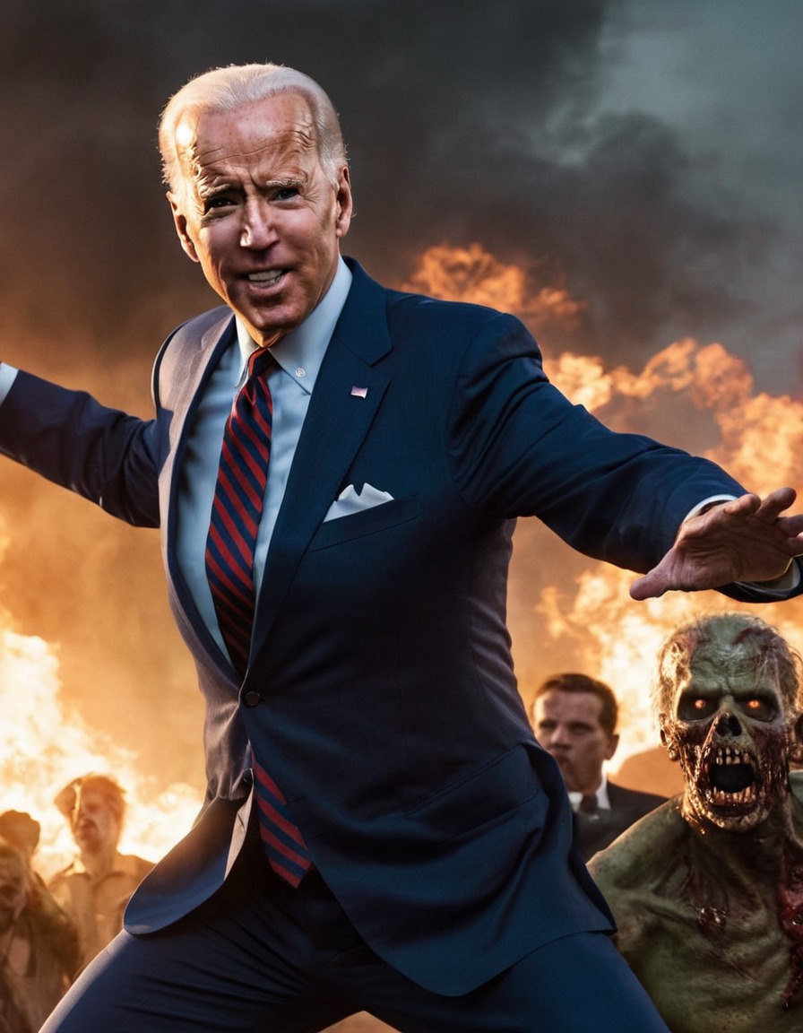 joe biden, zombie, fight, horror, politics, doppelganger