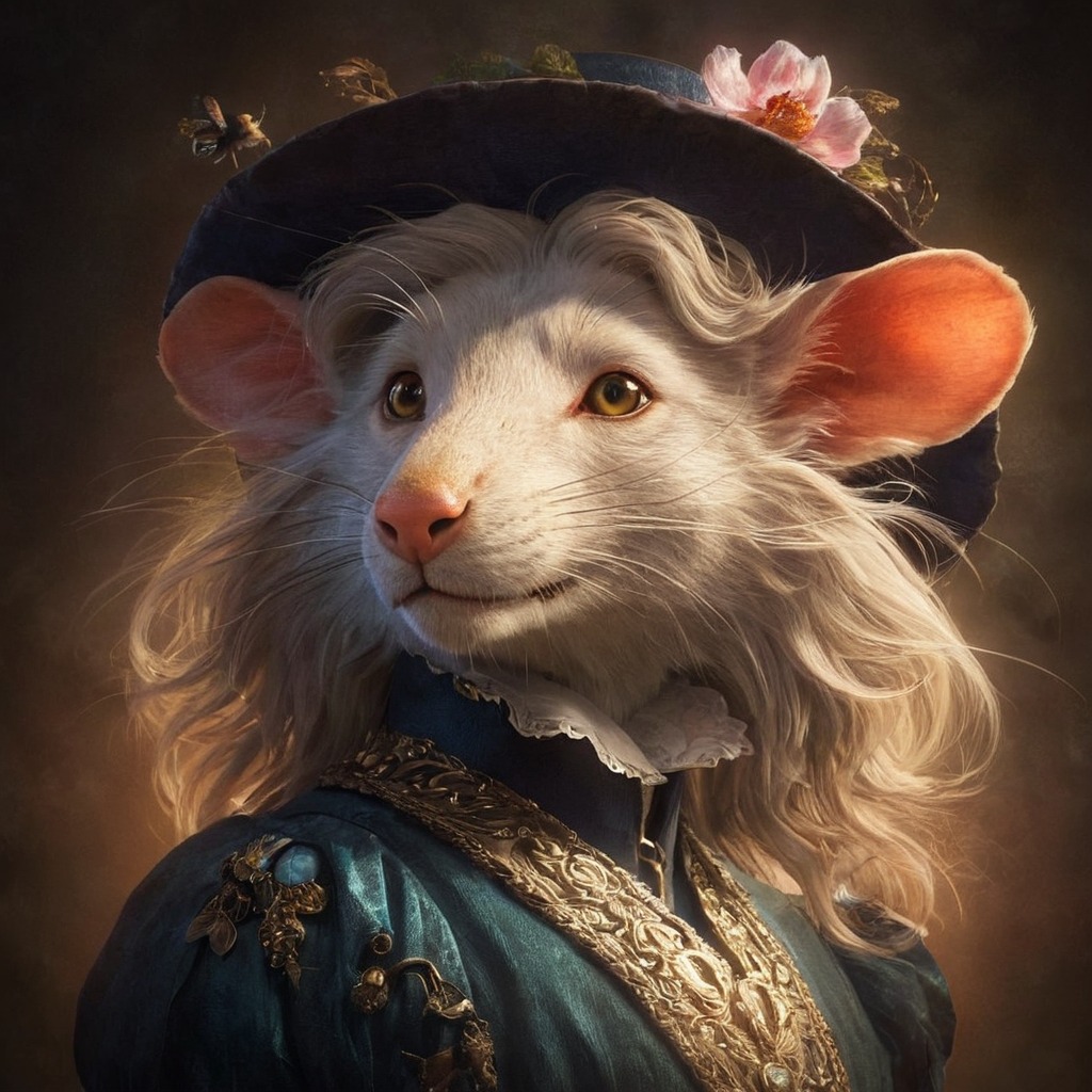 portrait, mouse, rat, fantasyart, furry, lady, originalcharacter, originalconcept, witch, bingai