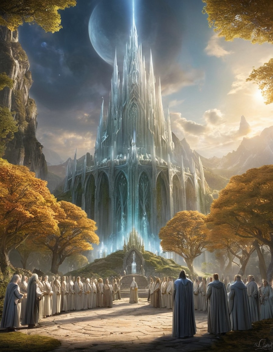 lothlórien, white council, middle-earth, powerful beings, meeting, fantasy, council meeting, john tolkien, tolkien