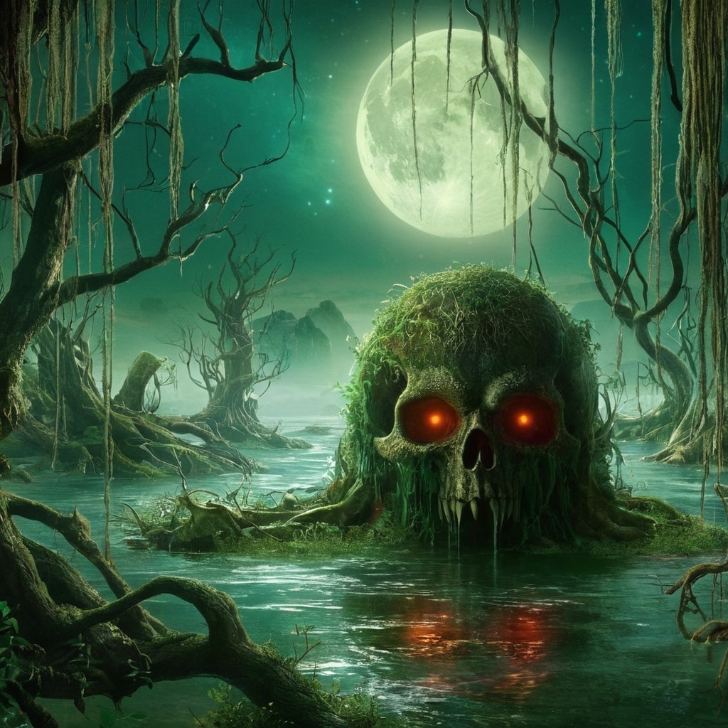 fantasyart, myth, mythicalcreature, swamp, swampthing