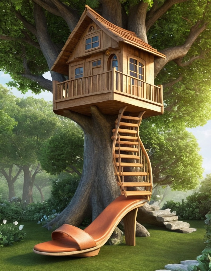 treehouse, shoe, unusual architecture