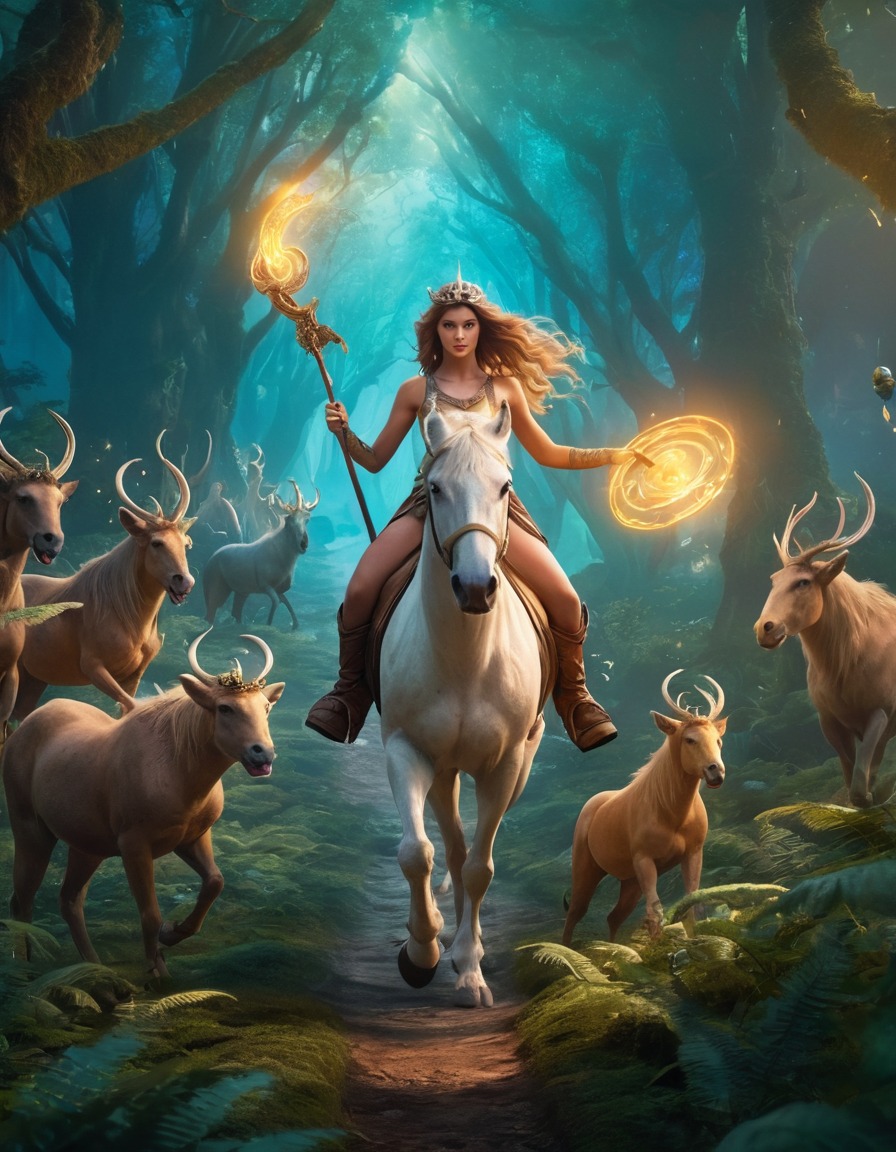 centaur, magical creatures, mystical forest, fantasy quest