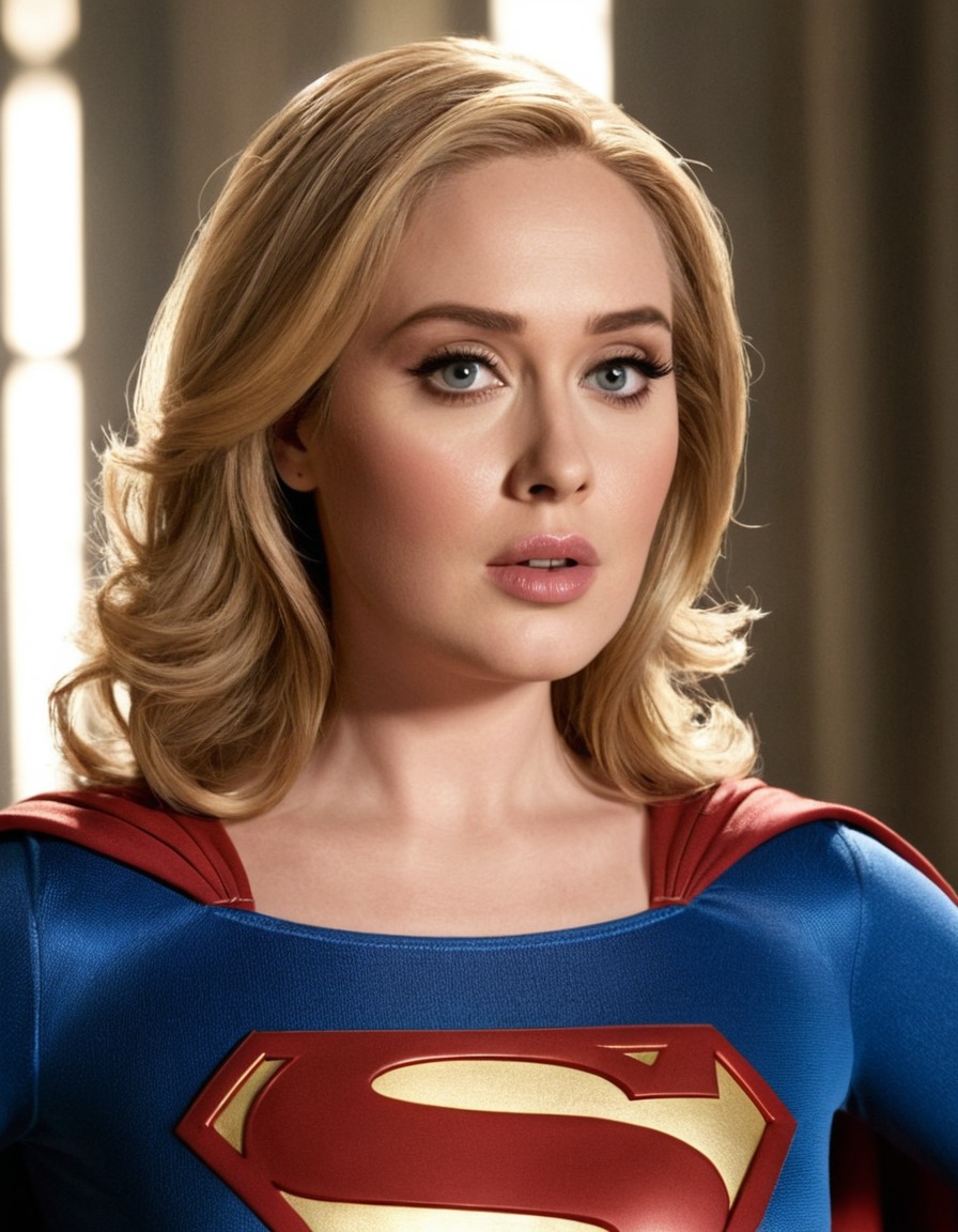 adele, supergirl, singer, music, powerful vocals, celebrity, superhero