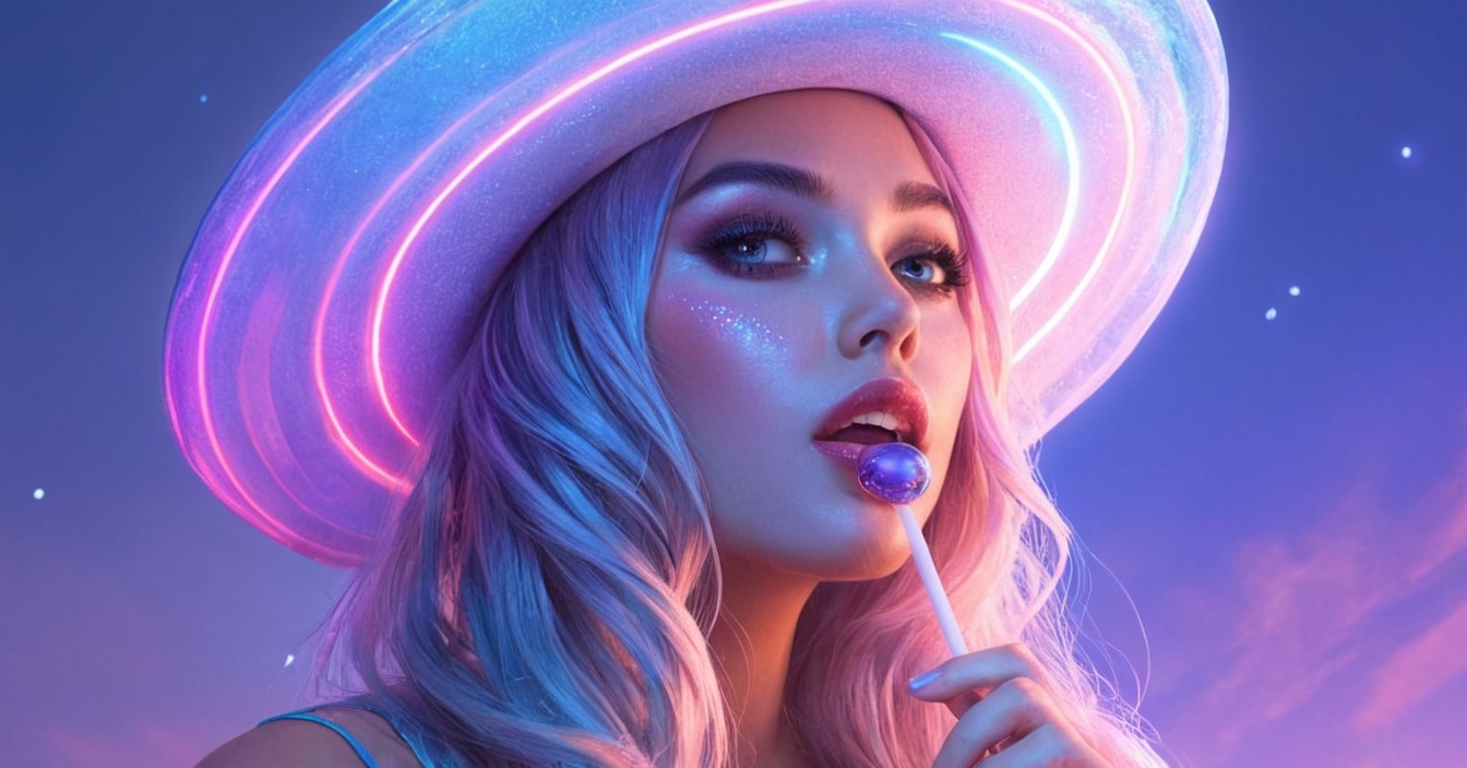 digitalart, portrait, magic, fanart, characterdesign, beauty, fantasyart, digitalpainting, makeup, neon, anime, candy, woman, womanbeautiful, neonwoman, art