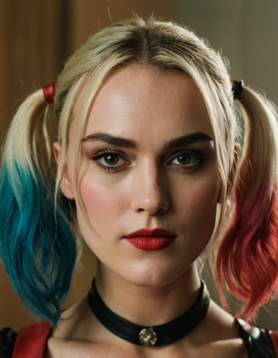 harley quinn, keira knightley, dc comics, superhero, villain, actress