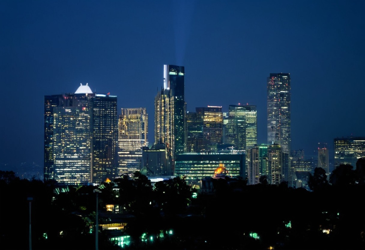 houston, night, city, texas, 1990s, 90s, 90's