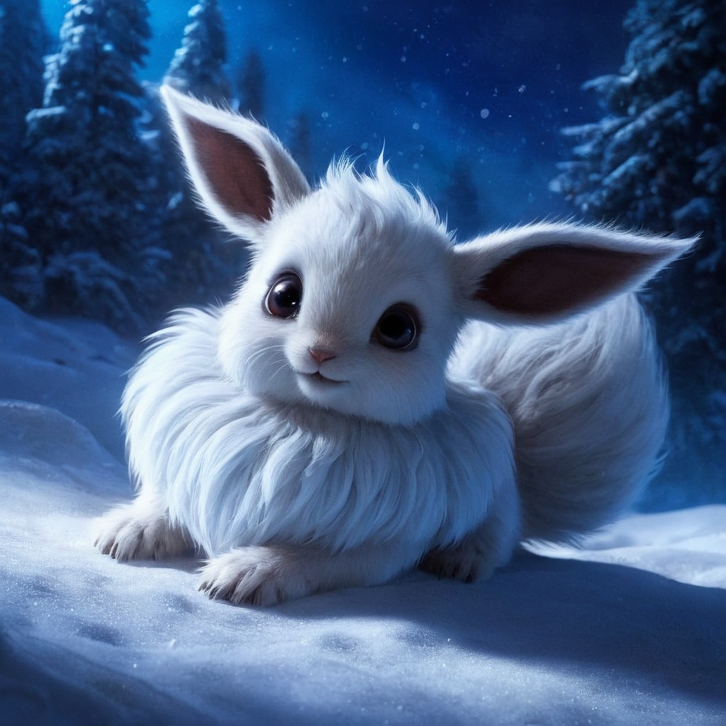 pokemon, fluffy, eevee, cold, cute, snow, myaiart