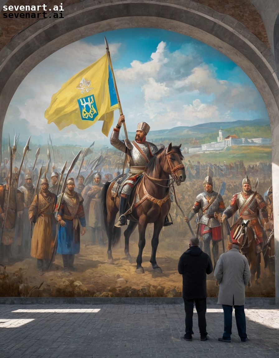 ukrainian history, mural art, cultural heritage, historical figures, national pride, ukraine, ukrainians