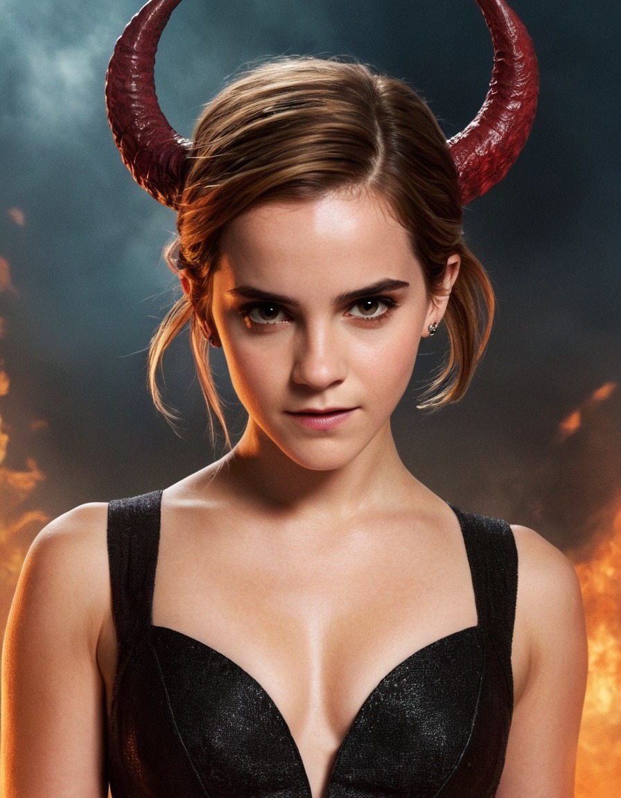 emma watson, actress, demon, character, hollywood, fantasy, celebrity