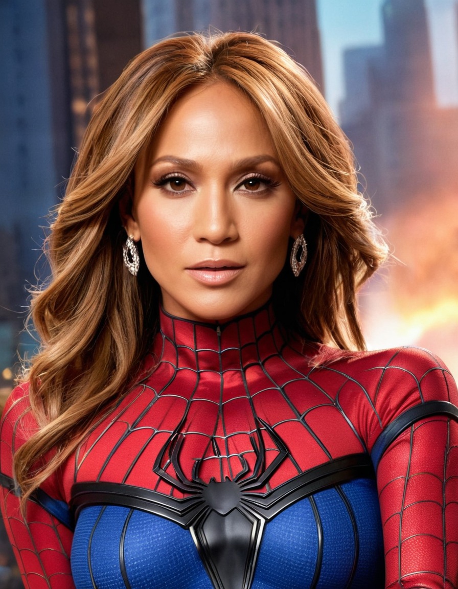 jennifer lopez, spider-man, celebrity crossover, entertainment, superhero, music artist, hollywood