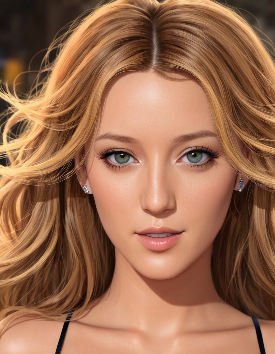 blake lively, anime, actress, hollywood, celebrity, character design