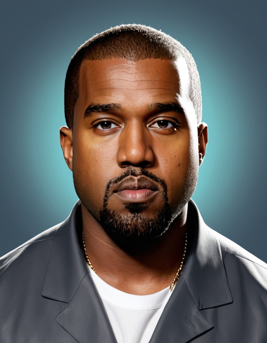 kanye west, portrait, painting, artist, celebrity, musician